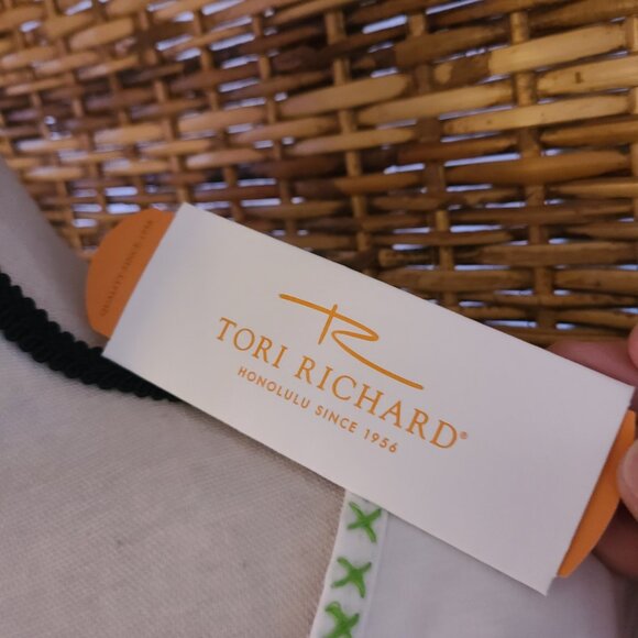 VTG NWT Tori Richard Long Sleeve Tee XL Palms Palm Tree Design Apple Color - Picture 5 of 7